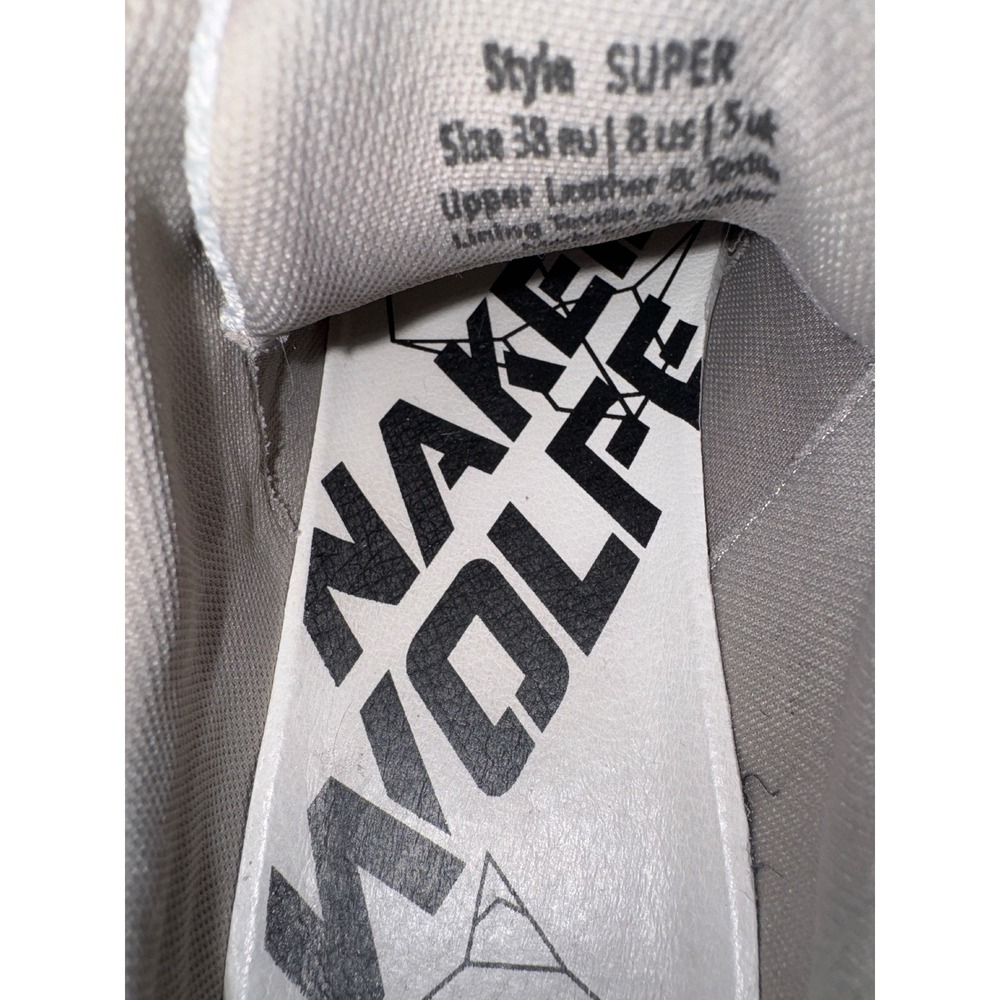 Naked Wolfe "Super" Grey Leather Textile Platform Sneakers Womens 8 EU 38 Chuky - Picture 5 of 6